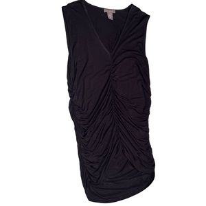 Kenar Black hi-low SLEEVELESS TOP with ruched front & sides  XLarge/14